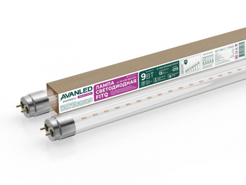 Лампа светодиодная AL T8-9-BR-600 FITO 9Вт G13 600мм для растений красн./син. AVANLED 12206011