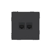 Розетка компьютерная 2-м KANT RJ45 кат.6A без шторки черн. уголь DKC 7012674
