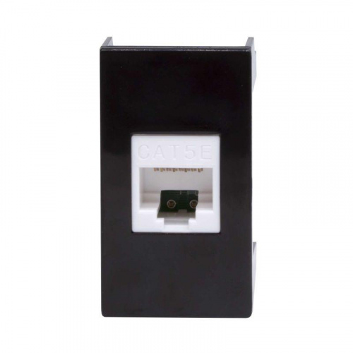 Розетка компьютерная 1-м 1мод. Viva RJ45 кат.5E черн. DKC 45238