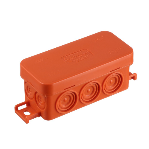 JBL090 Коробка огн. E110, о/п 90х42х40мм, без галогена, 10 вых., IP55, 4P, (0,15-2,5 мм²), цвет оранж. Экопласт