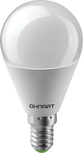 Лампа светодиодная 61 965 OLL-G45-10-230-2.7K-E14 10Вт шар 2700К тепл. бел. E14 1000лм 176-264В ОНЛАЙТ 61965