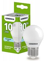 Лампа светодиодная G45 10Вт шар 6500К E27 230В GENERICA LL-G45-10-230-65-E27-G