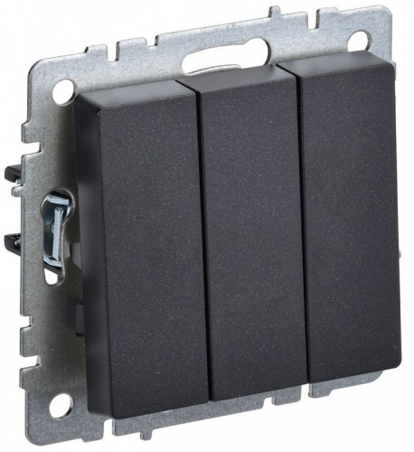Выключатель 3-кл. СП BRITE ВС10-3-0-БрЧ 10А механизм черн. IEK BR-V30-0-10-K02 Выключатель 3-кл. СП BRITE ВС10-3-0-БрЧ 10А механизм черн. IEK BR-V30-0-10-K02