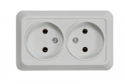 Розетка 2-м ОП Bolleto 7102 16А IP20 бел. ASD / IN HOME 4680005959822