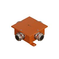 SMB120 Коробка металлическая, огн. E-110,о/п 120х120х60, 4 метал. гермоввода, IP66, 3P, (1,5-4 мм²), цвет оранж. Экопласт