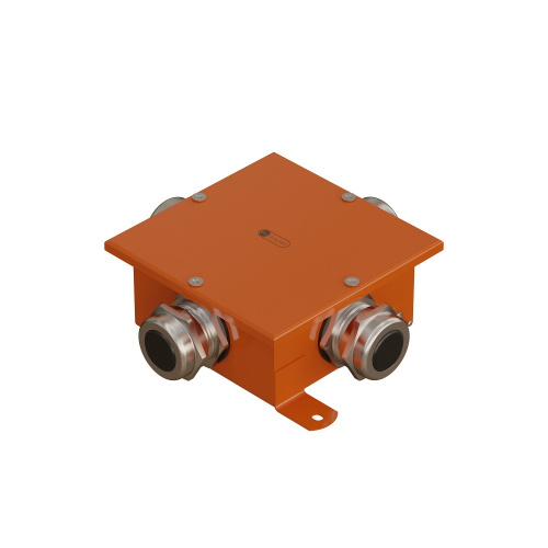 SMB120 Коробка металлическая, огн. E-110,о/п 120х120х60, 4 метал. гермоввода, IP66, 3P, (1,5-4 мм²), цвет оранж. Экопласт