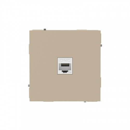 Розетка компьютерная 1-м KANT RJ45 кат.5E без шторки ванильн. марципан DKC 7015663
