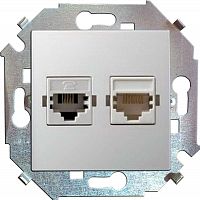 Розетка компьютерная 2-м СП Simon 15 RJ45 кат.5E Systimax механизм бел. Simon 1591593-030