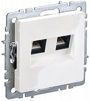 Розетка компьютерная двойн. СП RJ45 кат.5E BRITE РК10-2-БрБ механизм бел. IEK BR-K20-1-K01