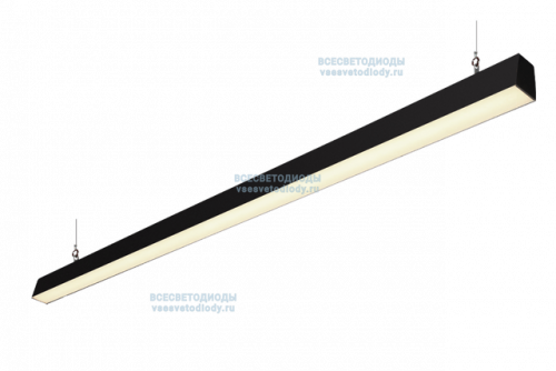 Светильник КРИСТАЛЛ VS352-Z 56W-6150Lm 4000-4500К ОПАЛ IP44 с БАП (vsesv) на 1 час чёрный