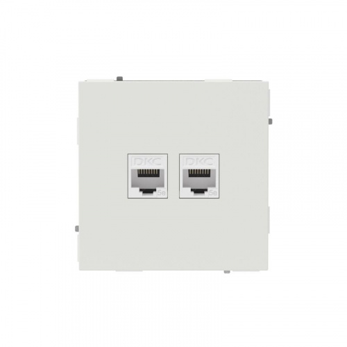 Розетка компьютерная 2-м KANT RJ45 кат.5E без шторки бел. песок DKC 7010664