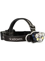 Фонарь налобный 2х4Вт T6 2х2Вт XPE 2x2Вт COB /Li-ion 2х1200мА.ч ABS пластик КОСМОС KOC852Lit