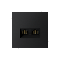 Розетка компьютерная 2-м ArtGallery RJ45 + RJ45 кат.5E механизм карбон SE GAL001085
