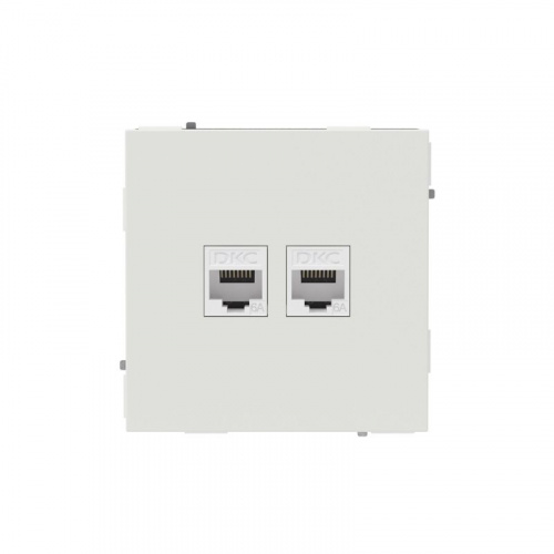 Розетка компьютерная 2-м KANT RJ45 кат.6A без шторки бел. песок DKC 7010674