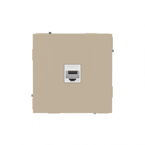 Розетка компьютерная 1-м KANT RJ45 кат.6A без шторки ванильн. марципан DKC 7015673