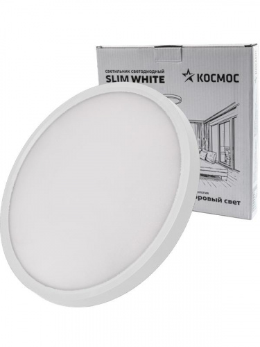 Светильник светодиодный SLIM WHITE 38Вт 6500К IP40 2700лм 230В 400х25мм КОСМОС KSlim38w_W6500K