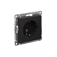 Розетка 1-м СП AtlasDesign 16А IP20 с заземл. механизм карбон SE ATN001043