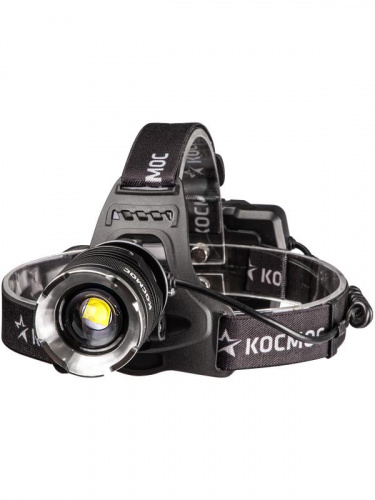 Фонарь налобный аккум. 10Вт P70 LED/Li-ion18650 3х1200мА.ч алюм. КОСМОС KOC853Lit