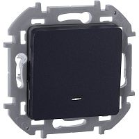 Переключатель 1-кл. Inspiria 10А IP20 250В 10AX с подсветкой/индикацией механизм антрацит IEK 673663
