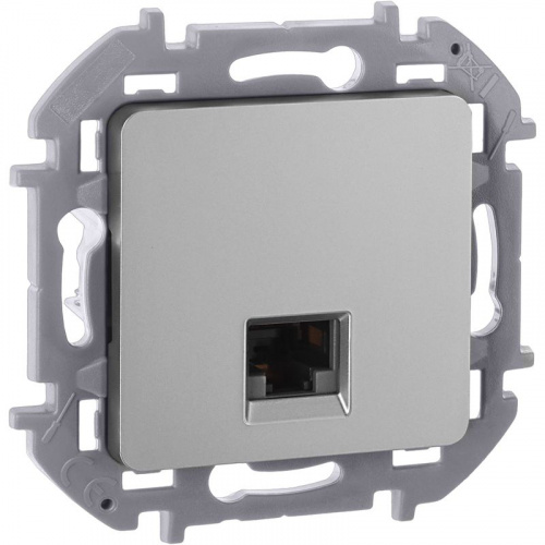 Розетка компьютерная СП Inspiria RJ45 кат.5E UTP IP20 алюм. IEK 673827