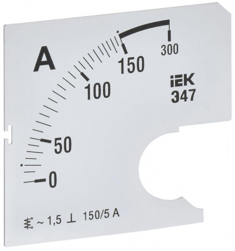 Шкала сменная для амперметра Э47 150/5А-1.5 72х72мм IEK IPA10D-SC-0150