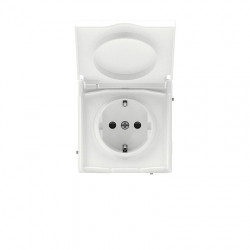 Розетка силовая KANT IP44 2P+E защ. шторки с крышкой бел. магнолия DKC 7000013