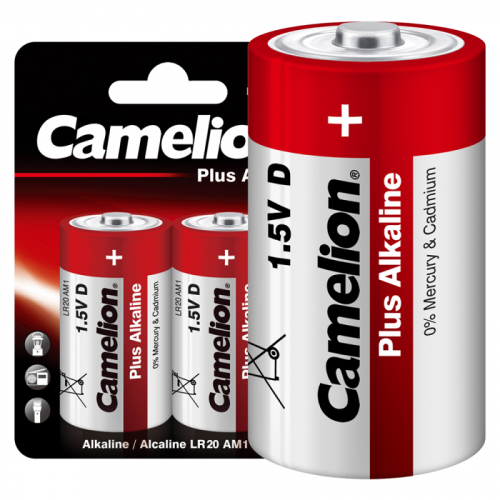 Элемент питания алкалиновый D/LR20 1.5В Plus Alkaline LR20-BP2 BL-2 (блист.2шт) Camelion 1654 Элемент питания алкалиновый D/LR20 1.5В Plus Alkaline LR20-BP2 BL-2 (блист.2шт) Camelion 1654