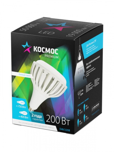 Лампа светодиодная KOSMOS premium HWLED 200Вт 175-265В E40 4500К КОСМОС KHWLED200WE4045 Лампа светодиодная KOSMOS premium HWLED 200Вт 175-265В E40 4500К КОСМОС KHWLED200WE4045