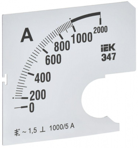Шкала сменная для амперметра Э47 1000/5А-1.5 72х72мм IEK IPA10D-SC-1000