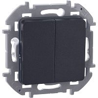 Выключатель 2-кл. Inspiria 10А IP20 250В 10AX механизм антрацит IEK 673623