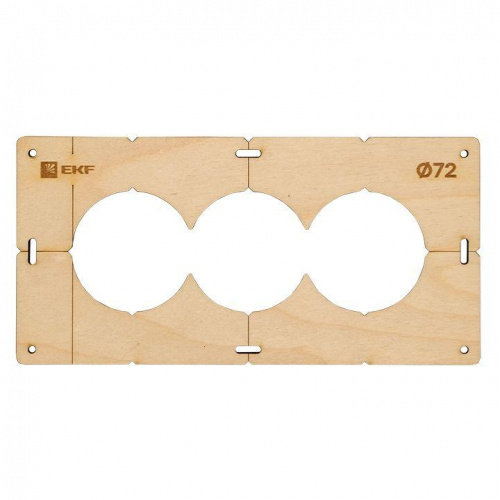 Шаблон для подрозетников c 3 отв. d72мм Expert EKF sh-d72-3