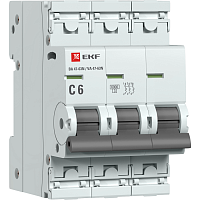 Выключатель автоматический модульный 3п C 6А 6кА ВА 47-63N PROxima EKF M636306C