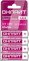 Элемент питания алкалиновый 90 634 OBT-01 LR03-SHBP4 (уп.4шт) ОНЛАЙТ 90634