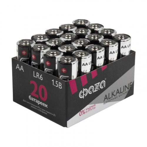 Элемент питания алкалиновый AA/LR6 1.5В Alkaline Pack-20 (уп.20шт) ФАZА 5028098 Элемент питания алкалиновый AA/LR6 1.5В Alkaline Pack-20 (уп.20шт) ФАZА 5028098