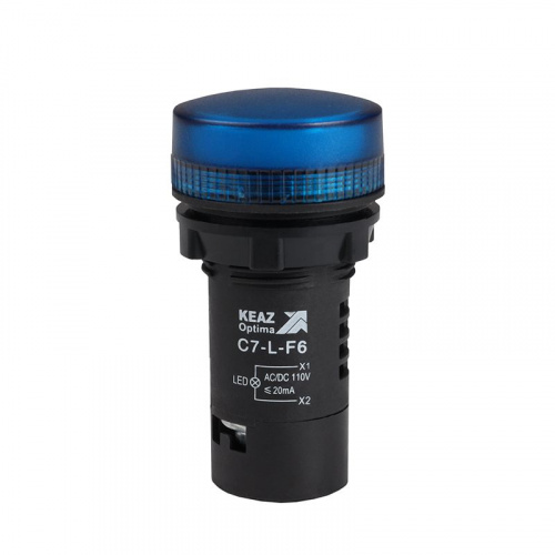 Лампа светодиодная OptiSignal Compact D22 С7-L-F6 син. 110В AC/DC XB7EV06GP КЭАЗ 362157