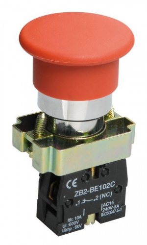 Кнопка управления "Грибок" LAY5-BC42 1НЗ красн. KARAT IEK BBG71-BC-K04