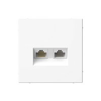 Розетка компьютерная 2-м ArtGallery RJ45 + RJ45 кат.5E механизм бел. SE GAL000185