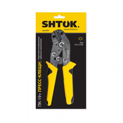 Пресс-клещи ПК-19+ матрица профиль овал 0.25-2.5кв.мм (03201) SHTOK 376184 Пресс-клещи ПК-19+ матрица профиль овал 0.25-2.5кв.мм (03201) SHTOK 376184