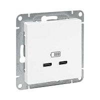 Розетка 2-м СП Эпика USB-C механизм бел. EKF UP1-SOW-2USBC