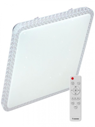 Светильник светодиодный PREMIUM MYSTERY QUADRO 75Вт 230В 3000-6500К 6000лм IP40 530х530х70мм настенно-потолочный управляемый с пультом ДУ КОСМОС KSMystQD75W
