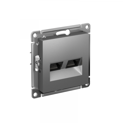 Розетка компьютерная 2-м AtlasDesign RJ45 кат.5E механизм сталь SE ATN000985