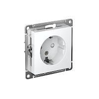 Розетка 1-м СП AtlasDesign 16А IP20 с заземл. защ. шторки механизм бел. SE ATN000145