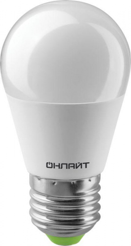 Лампа светодиодная 71 646 OLL-G45-6-230-4K-E27 6Вт шар 4000К нейтр. бел. E27 600лм 176-264В ОНЛАЙТ 71646