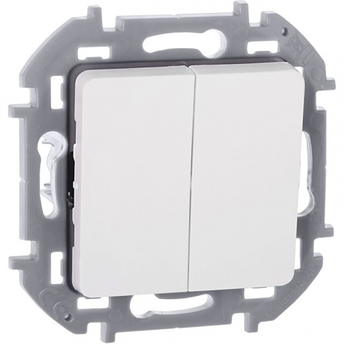 Выключатель 2-кл. Inspiria 10А IP20 250В 10AX механизм бел. IEK 673620
