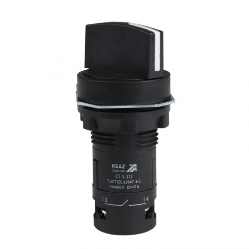 Переключатель 2 положения OptiSignal Compact D22 С7-S-211 черн. 1НО+1НЗ XB7ND25 КЭАЗ 362136