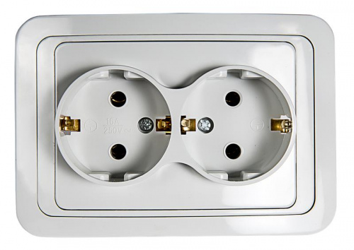 Розетка 2-м CLASSICO с заземл. 2128 бел. ASD / IN HOME 4680005959921