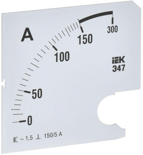Шкала сменная для амперметра Э47 150/5А-1.5 96х96мм IEK IPA20D-SC-0150