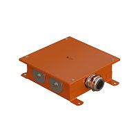 SMB165 Коробка металлическая, огн. E-110,о/п 164х164х65, 1 метал. гермоввод 18-25мм +5 метал. заглушек, IP66, 6P, (1,5-6 мм²), цвет оранж. Экопласт