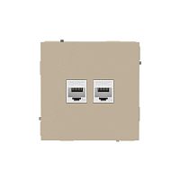 Розетка компьютерная 2-м KANT RJ45 кат.5E без шторки ванильн. марципан DKC 7015664
