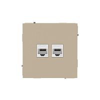 Розетка компьютерная 2-м KANT RJ45 кат.6A без шторки ванильн. марципан DKC 7015674